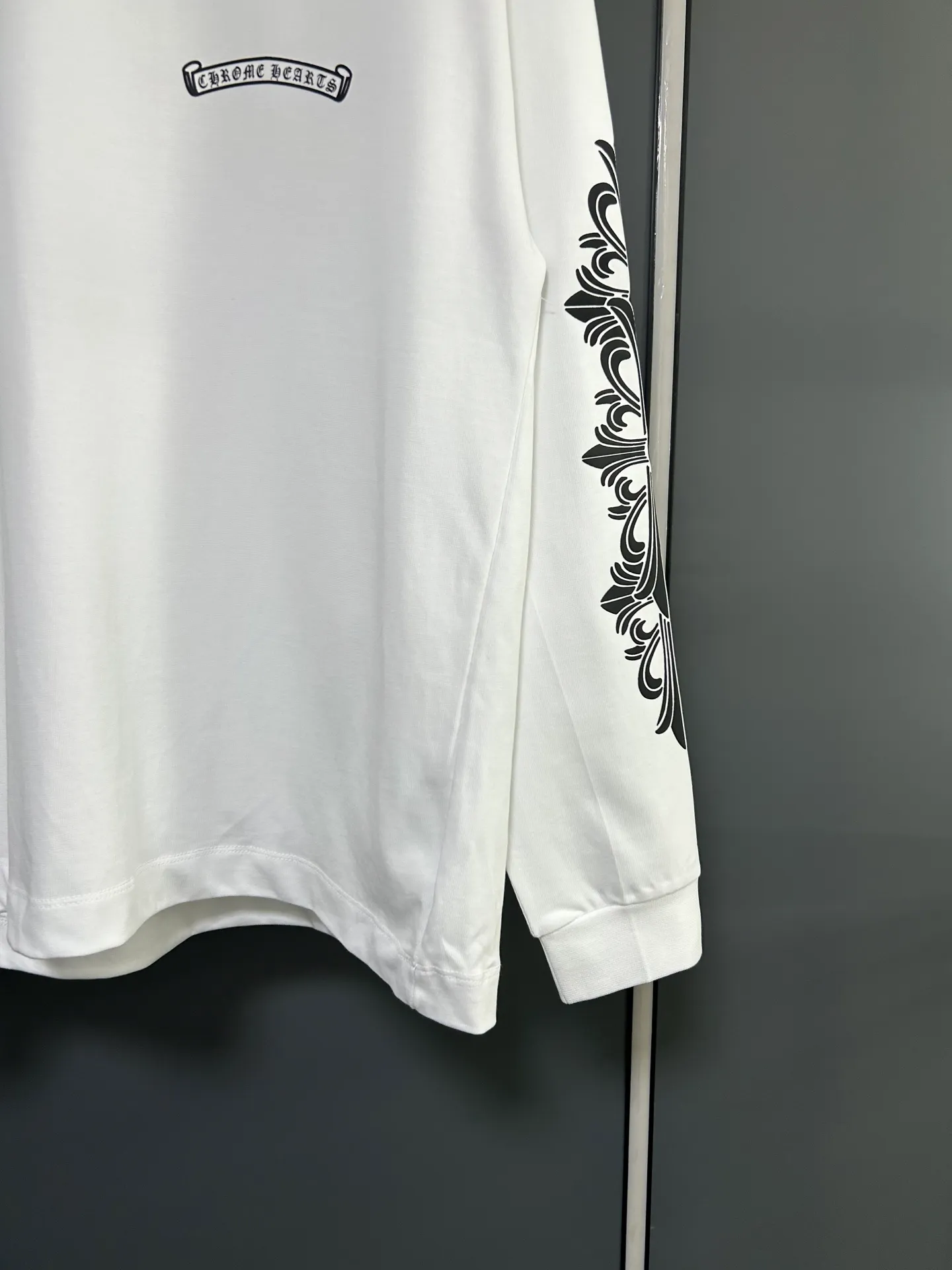P230 2026 new (exclusive) Chrome Hearts autumn and winter limited edition heavyweight high-weight long-sleeved T-shirt, customized Dreamweaver Yayun ribbed cotton designer concept style Fabric: Heavy 380g Size: S M L XL Color: White